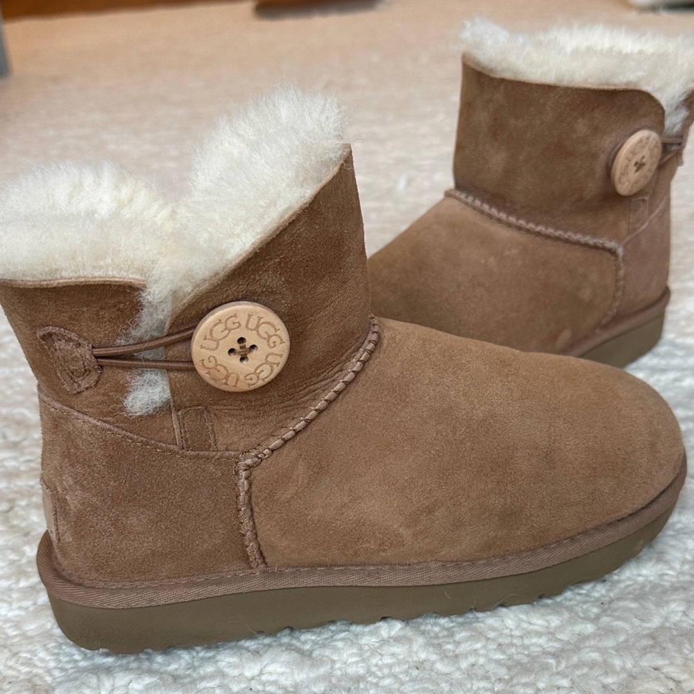UGG Tan Sheepskin mini ankle Boots